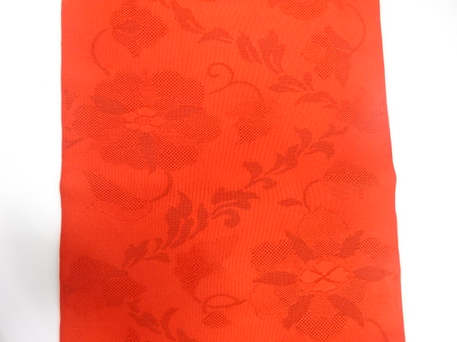  綴れ　花唐草模様織り出し　名古屋帯